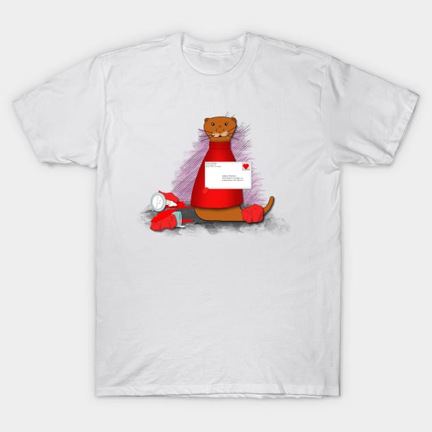 Oliver The Otter Makes a Valentine T-Shirt by ButterflyInTheAttic